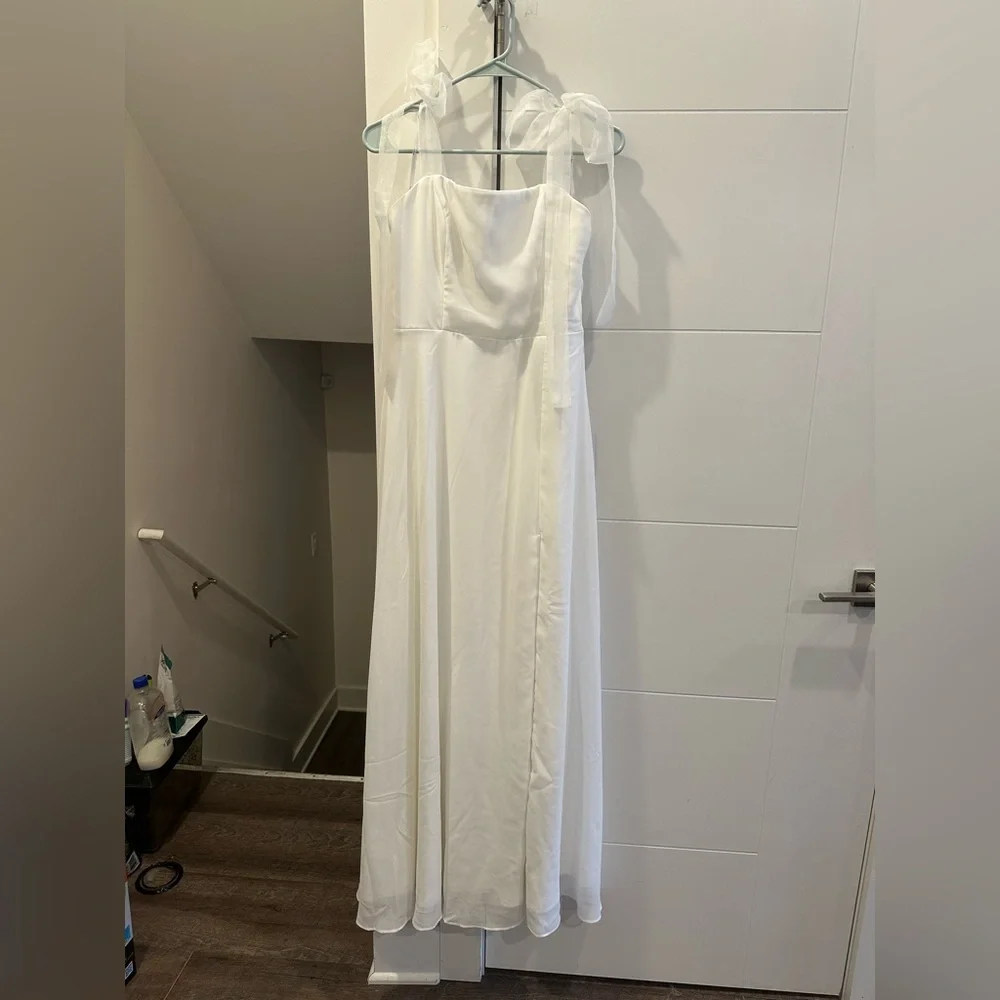 NWT Lulus Radiant Romance White Tie-Strap Maxi Dress - Picture 3 of 6